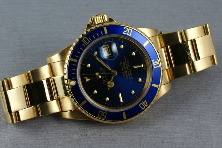 Submariner 18K 16808 Blue Nipple Dial