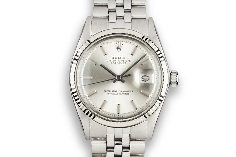 1973 Rolex DateJust 1601 No Lume Silver Dial with Box and Papers
