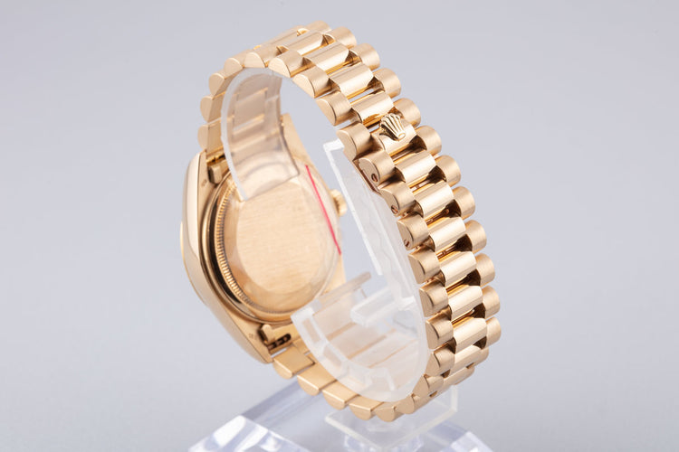 1984 Rolex 18K YG Day-Date 18038 Gold Dial w/ Warranty Papers