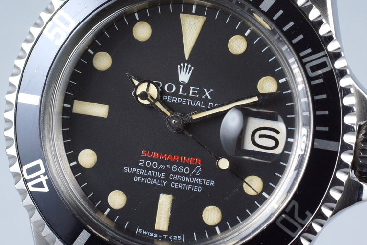 1969 Rolex Red Submariner 1680 Mark II Meters First Dial