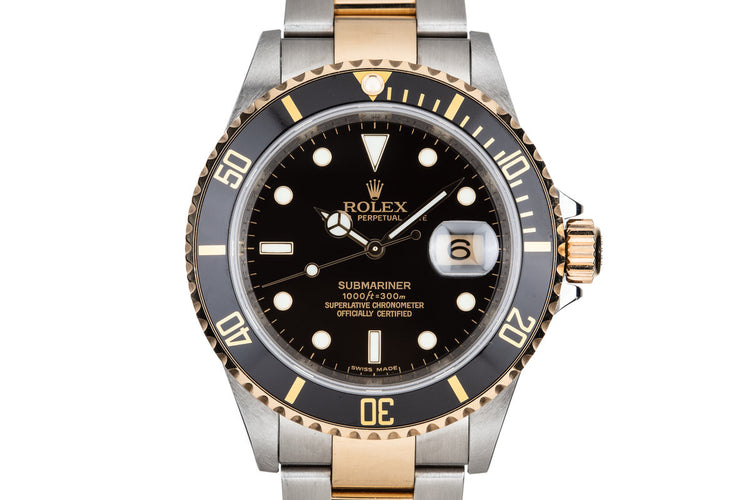 2007 Rolex Two-Tone Submariner 16613 with Box and Papers