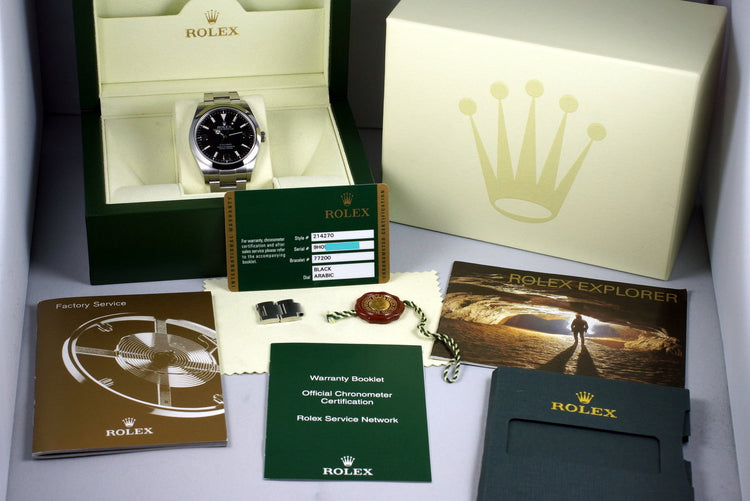 2014 Rolex Explorer 214270 with Box and Papers
