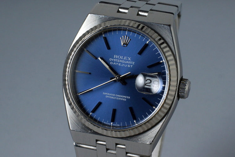 1991 Rolex OysterQuartz Datejust 17014 with Box and Papers