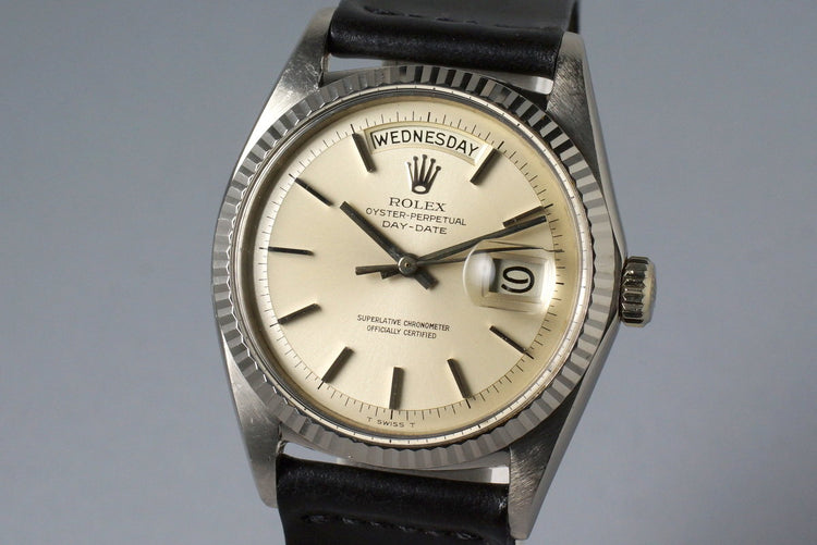 1968 Rolex WG Day-Date 1803 Silver Non-Luminous Dial