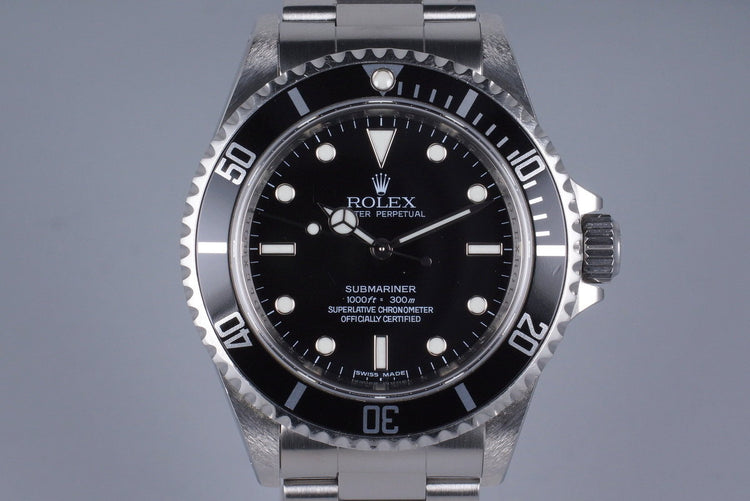 2007 Rolex Submariner 14060 4 Line with Box and Papers