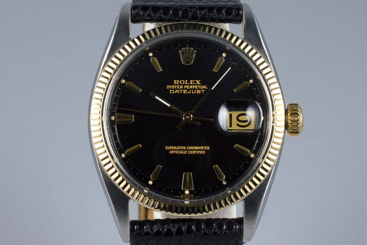 1961 Rolex Two Tone DateJust 1601 Glossy Gilt Black Dial
