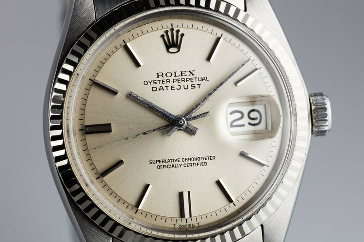 1970 Rolex DateJust 1601 with No Lume Silver Dial
