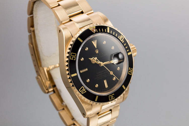 1981 Rolex 18K YG Submariner 16808 Matte Black Nipple Dial