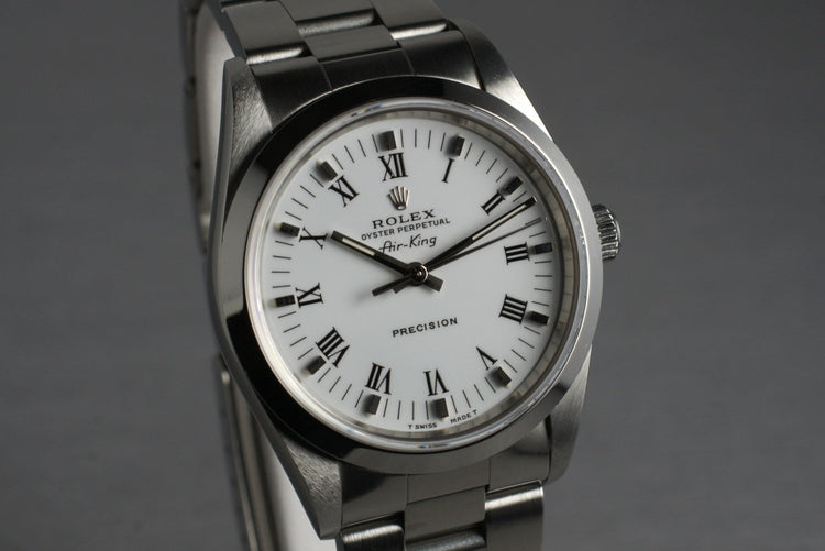 1995 Rolex Air-King 14010 White Roman Dial