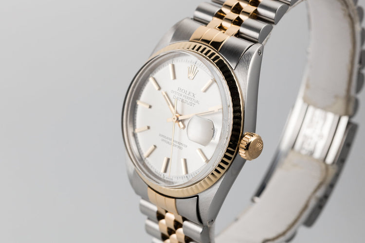 1967 Rolex Two Tone Date Just 1601 Silver Dial