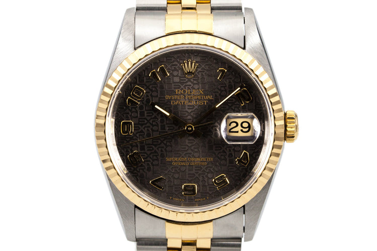 1995 Rolex Two Tone DateJust 16233 Charcoal Computer Dial with Box and Papers