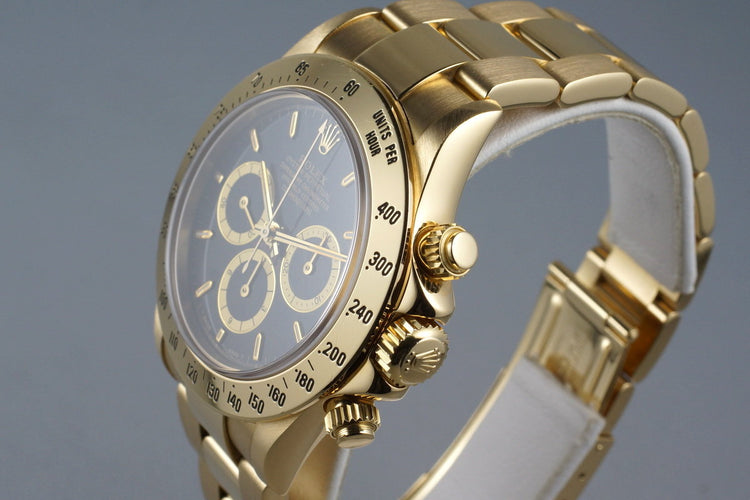 1991 Rolex YG Zenith Daytona 16528 Black Dial