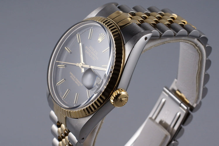 1988 Rolex Two Tone DateJust 16013 Black Dial with Box and Papers