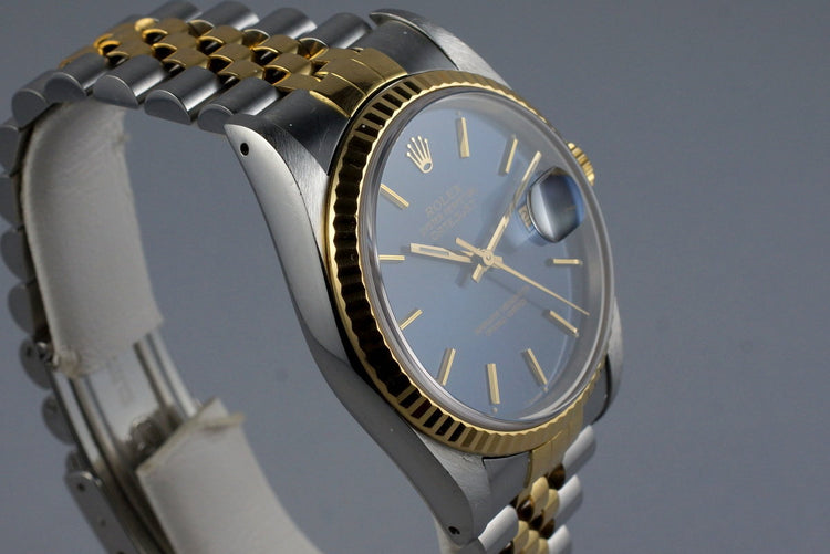 1989 Rolex Two Tone DateJust 16233 Blue Dial