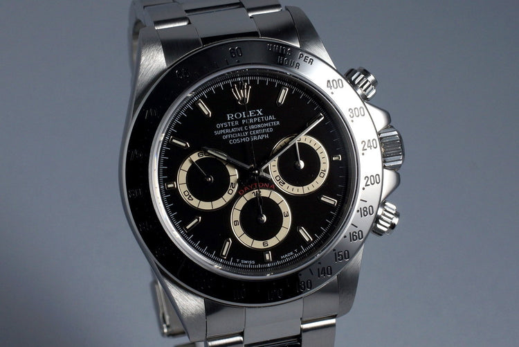 1997 Rolex SS Zenith Daytona 16520 Black Dial with RSC Papers