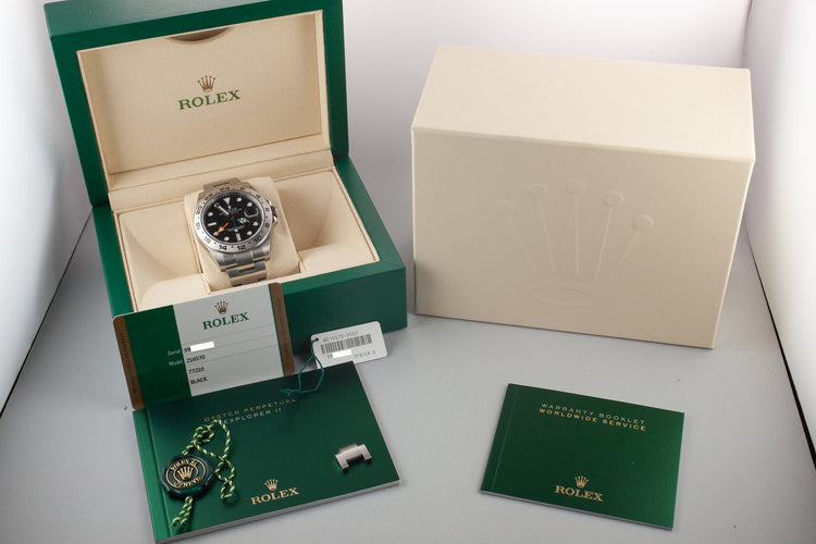 2018 Rolex Explorer II 216570 with Box and Papers