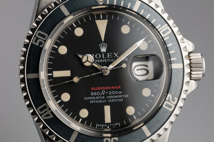1972 Rolex Red Submariner 1680 MK IV Dial with Box and Papers