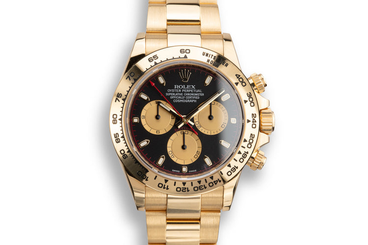 2018 Rolex 18K YG Daytona 116508 Black Dial with Box and Papers