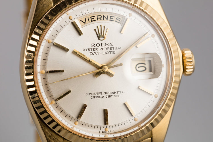 1967 Rolex 18K YG Day-Date 1803 Silver Dial