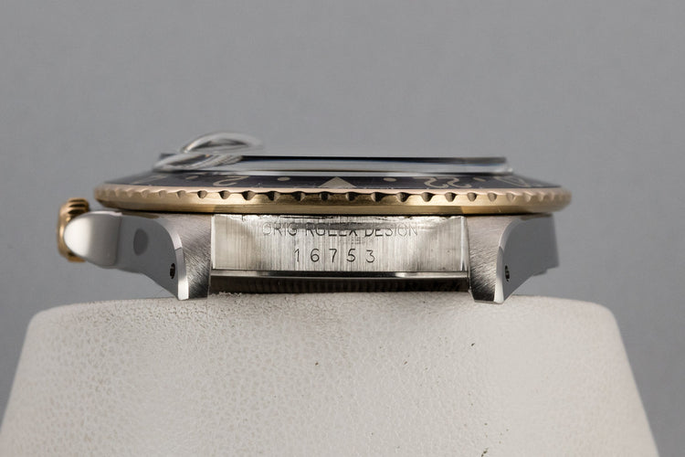 1981 Rolex Two-Tone GMT-Master 16753 Black Nipple Dial with Box and Papers