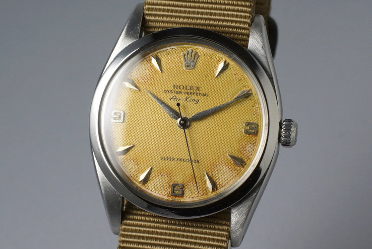 1958 Rolex Air-King 5504 Tropical Non-Luminous Cream Waffle Dial