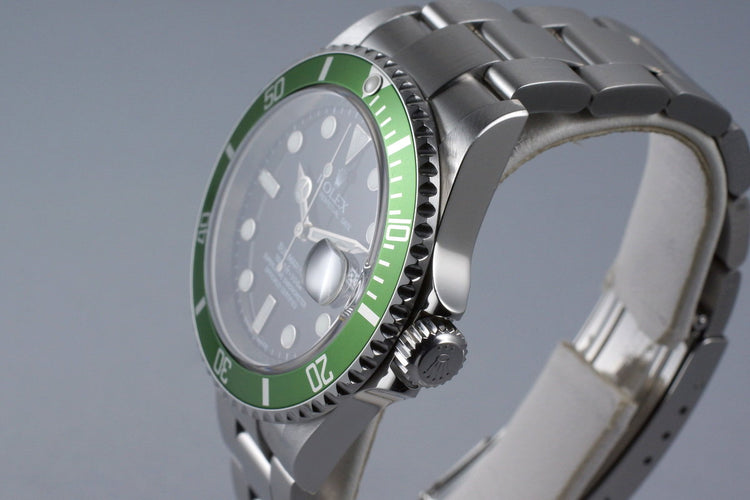 2003 Rolex Green Submariner 16610LV with Box and Papers ‘Y Serial Full Set’