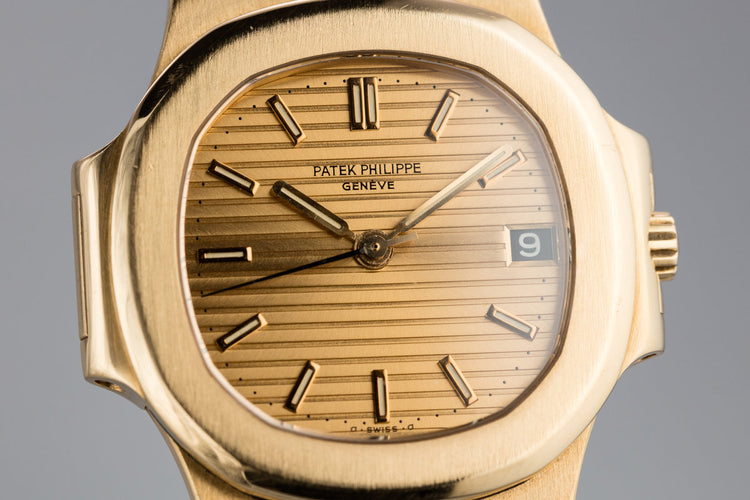 1985 18K YG Patek Philippe Nautilus 3800 with Box and Papers
