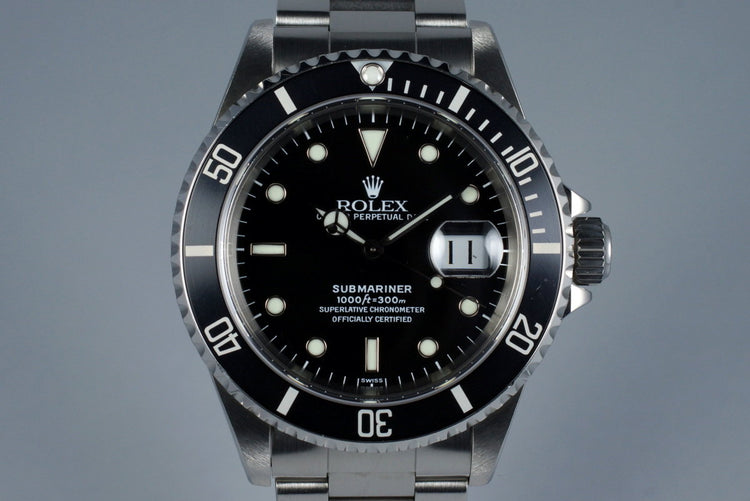 1999 Rolex Submariner 16610 with RSC Papers