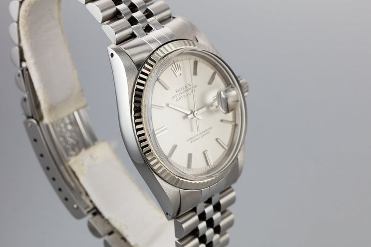 1970 Rolex DateJust 1601 with No Lume Silver Dial