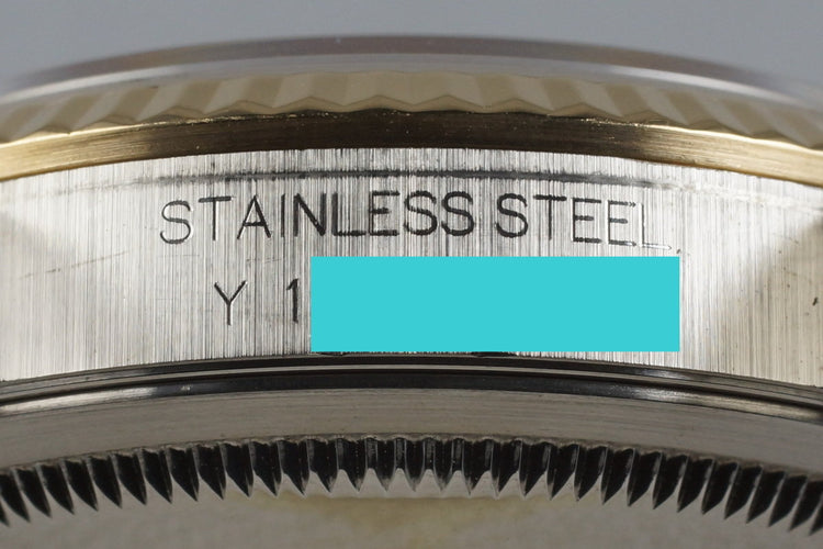 2002 Rolex Two Tone DateJust 16233 Glossy Black Dial