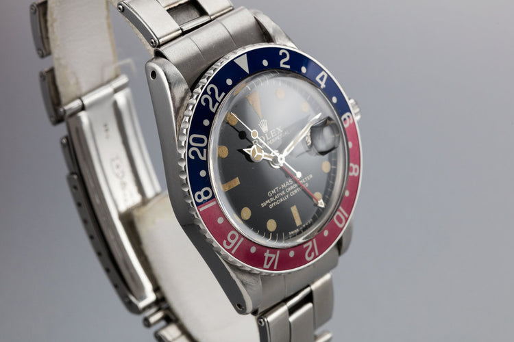 1963 Rolex GMT-Master 1675 Pointed Crown Guard Case with Gilt Dial
