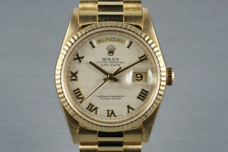 1990 Rolex Yellow Gold Day-Date Ref: 18238 with Cream Pyramid Dial