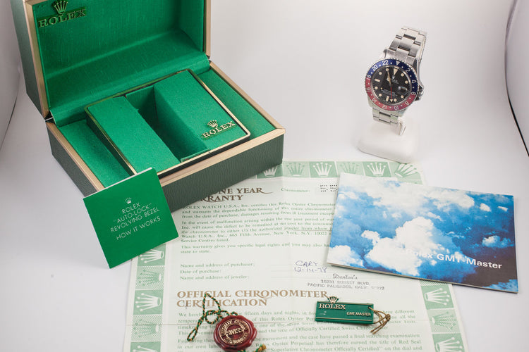 1977 Rolex GMT-Master 1675 "Pepsi" with Box and Papers