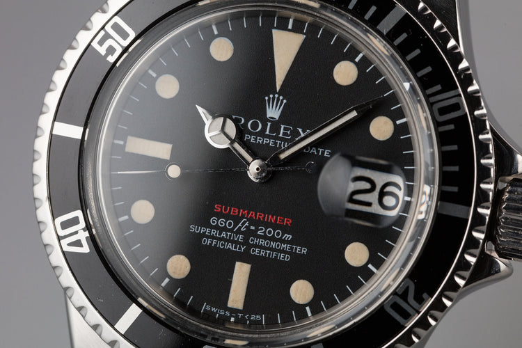 1971 Rolex Red Submariner 1680 MK IV Dial with Box and Service Papers