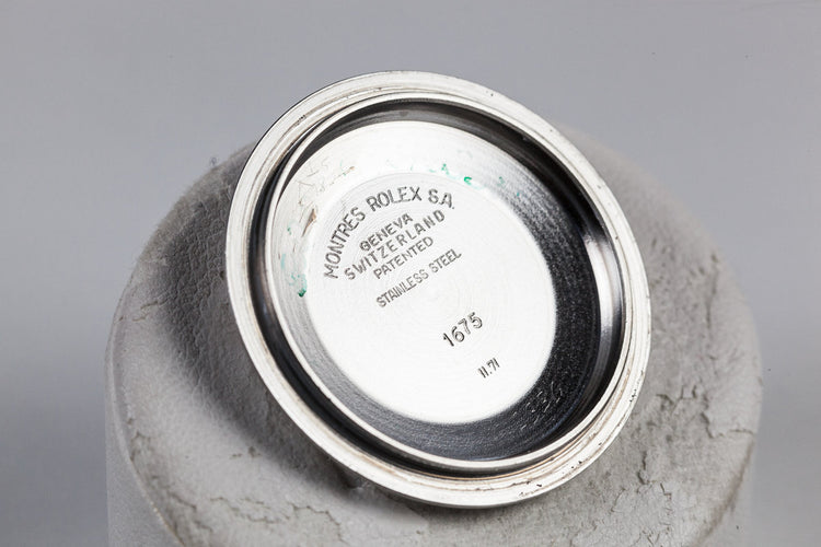 1971 Rolex GMT-Master 1675 with Black Bezel Insert and Box and Papers F-105 Fighter-Bomber Watch