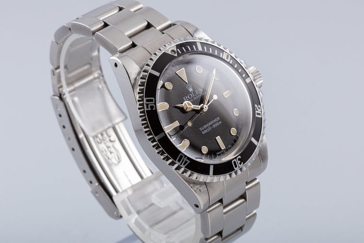 1984 Vintage Unpolished Rolex Submariner 5513 Glossy White Gold Surround Dial