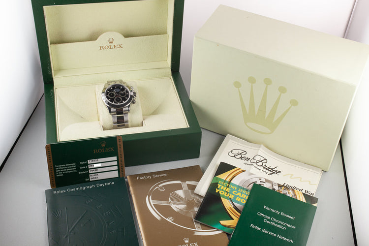 2005 Rolex Daytona 116520 Black Dial with Box and Papers