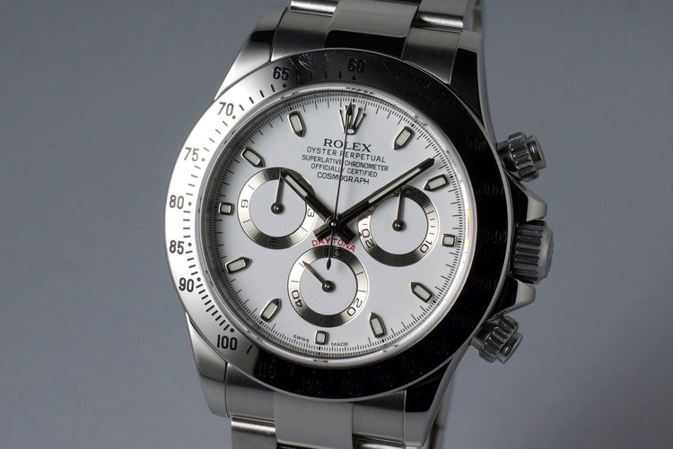 2014 Rolex Daytona 116520 White Dial with Box and Papers