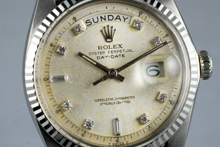 1969 Rolex 18K White Gold Day-Date 1803 with Factory Diamond Dial
