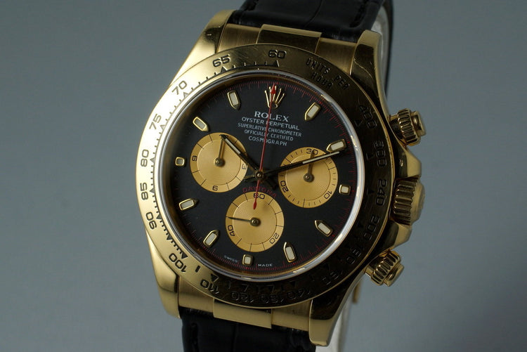 2001 Rolex 18K YG Daytona 116518 with Box & Receipt