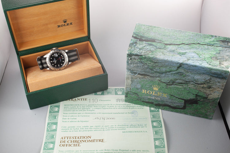 1999 Rolex Explorer II 16570 Black Dial with Box and Papers