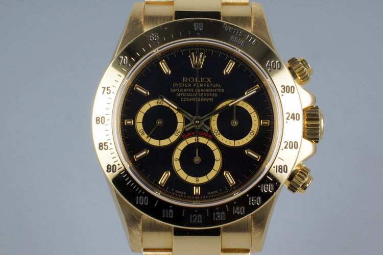1991 Rolex YG Zenith Daytona 16528 Black Dial