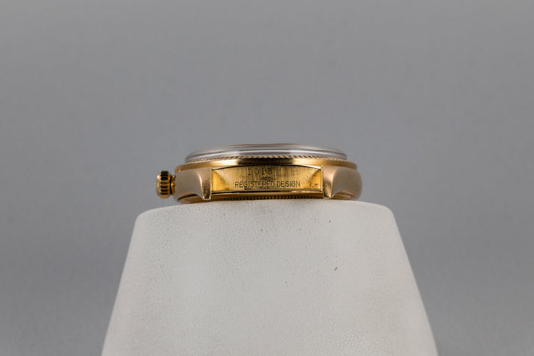 1959 Rolex 18K YG Oyster Perpetual 1013 with SWISS Only Silver Non-Luminous Dial