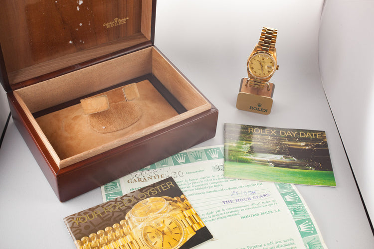 1986 Rolex Day-Date 18038 with Box and Papers