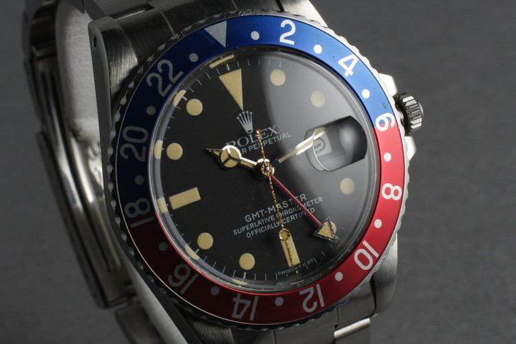 1983 Rolex GMT 16750 with Box and papers with creamy lume