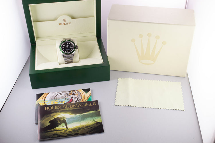 2007 Rolex Green Submariner 16610 with Box
