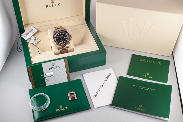 Mint 2018 Rolex Rose Gold and Stainless GMT-Master II 126711CHNR with Box and Papers
