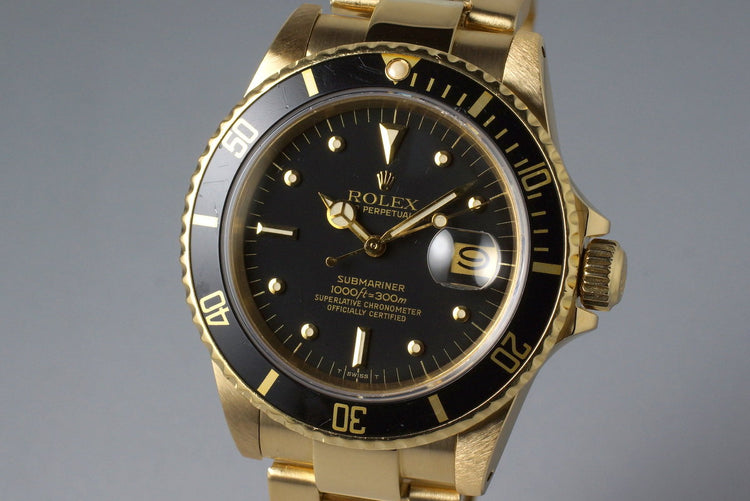 1983 Rolex YG Submariner 16808 Black Nipple Dial