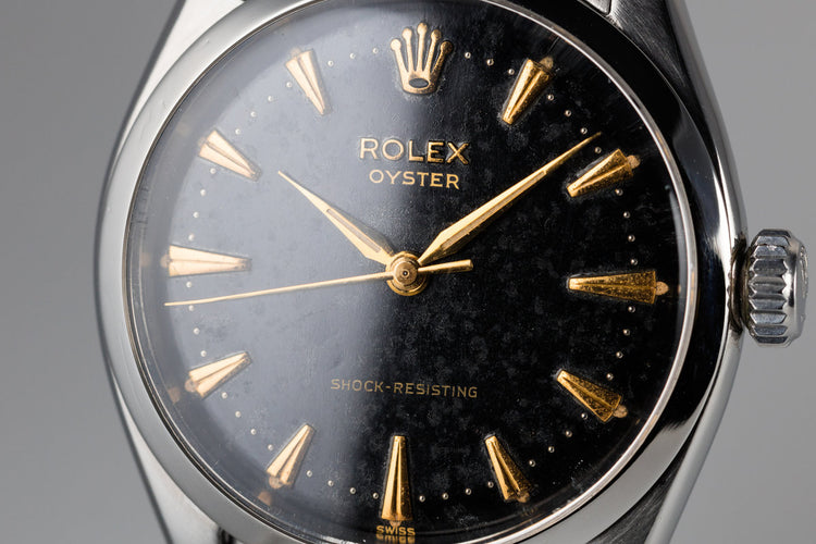 1957 Rolex Oyster 6480 SWISS Only Black Gilt Dial