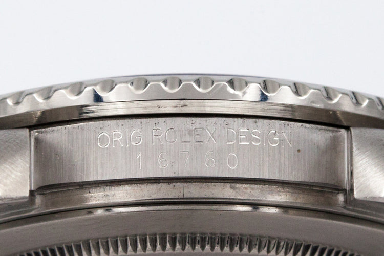 1985 Rolex Fat Lady GMT II 16760 Black Service Dial with Box and Papers